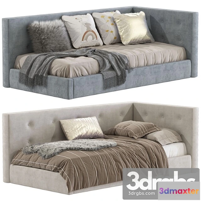 1015230 - Cushy upholstered platform corner bed 2