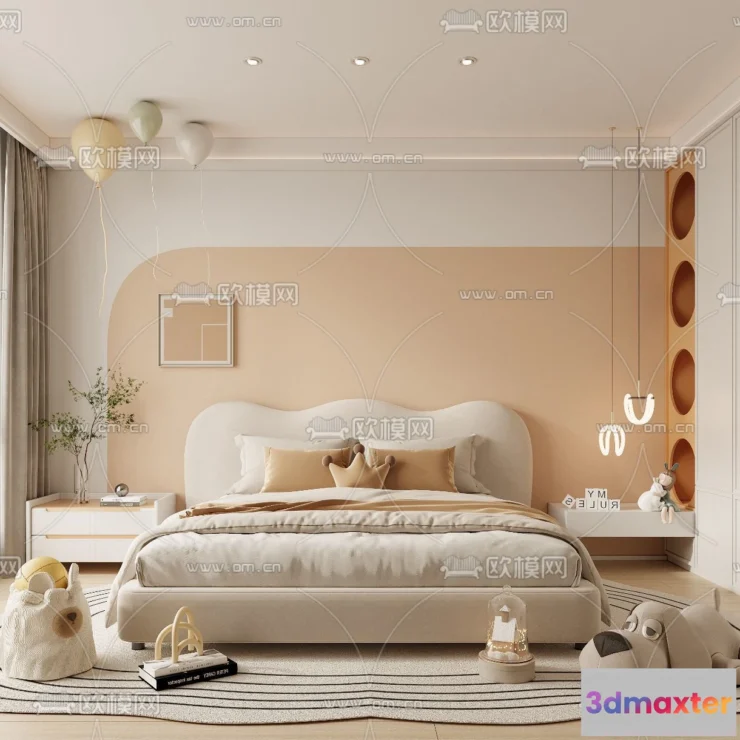 1514496 - Bed Child - 3D Model For Interior Design - 418 3D Max