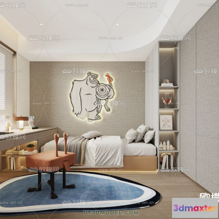 1514506 - Bed Child - 3D Model For Interior Design - 423 3D Max