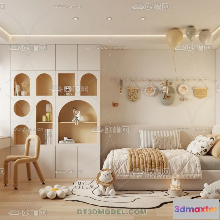 1514508 - Bed Child - 3D Model For Interior Design - 424 3D Max