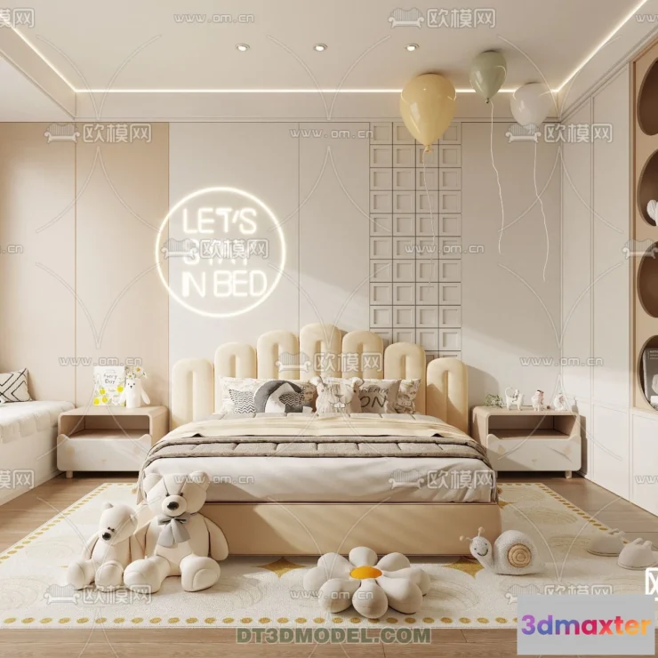 1514510 - Bed Child - 3D Model For Interior Design - 425 3D Max
