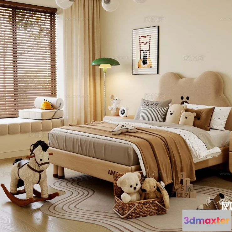 1514540 - Bed Child - 3D Model For Interior Design - 440 3D Max