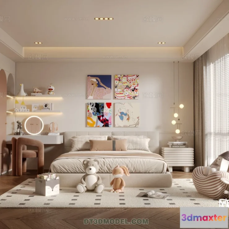1514546 - Bed Child - 3D Model For Interior Design - 443 3D Max