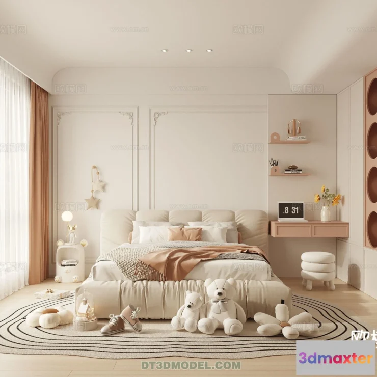 1514552 - Bed Child - 3D Model For Interior Design - 446 3D Max