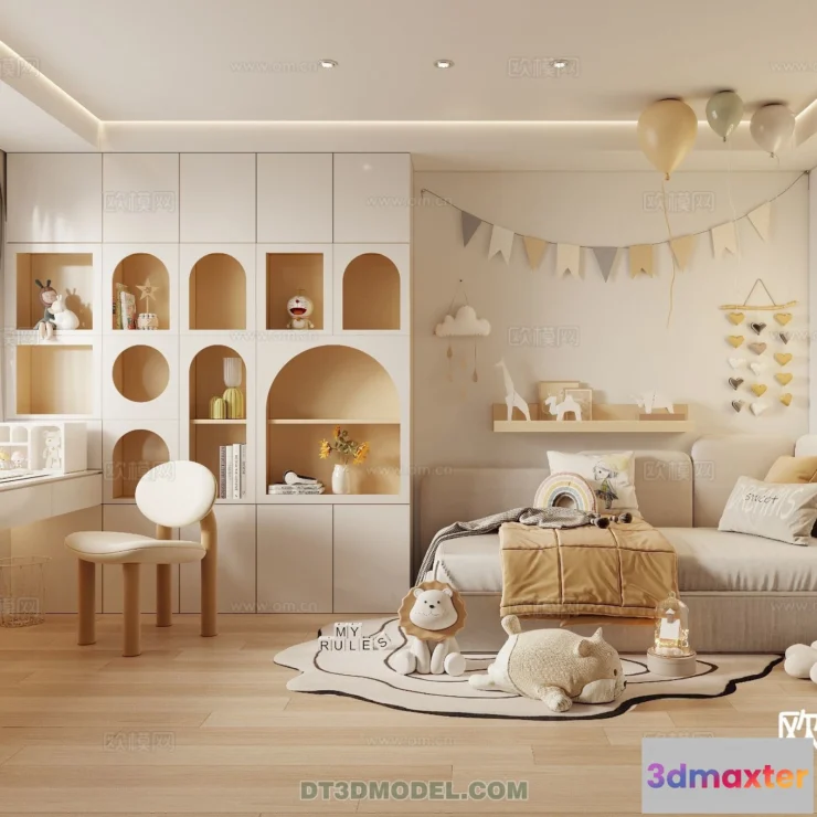 1514560 - Bed Child - 3D Model For Interior Design - 450 3D Max
