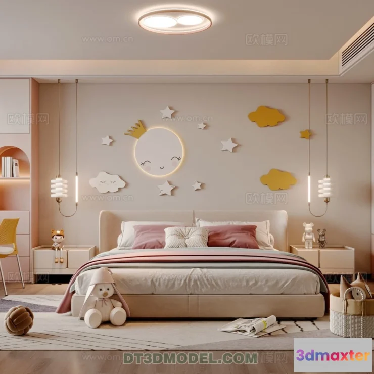 1514568 - Bed Child - 3D Model For Interior Design - 454 3D Max