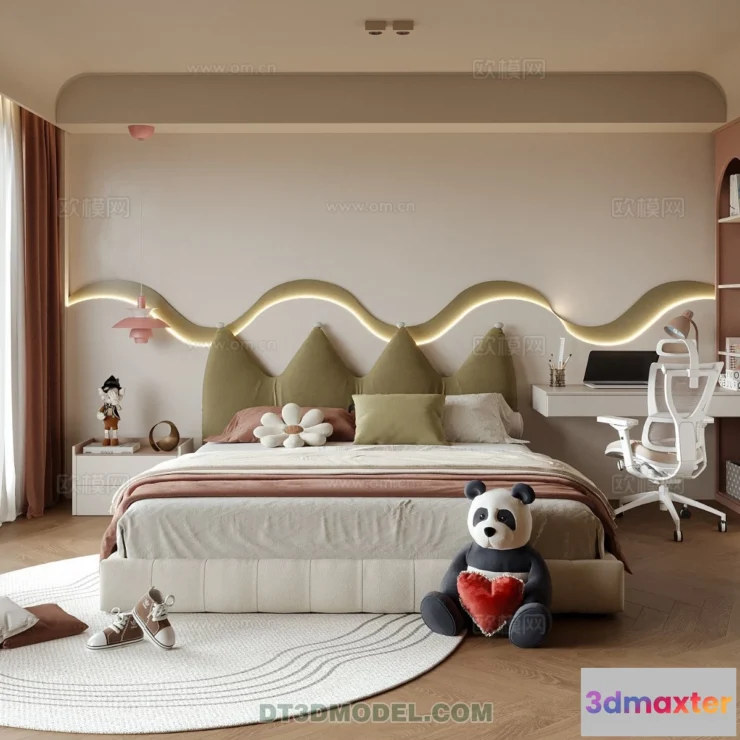 1514580 - Bed Child - 3D Model For Interior Design - 460 3D Max