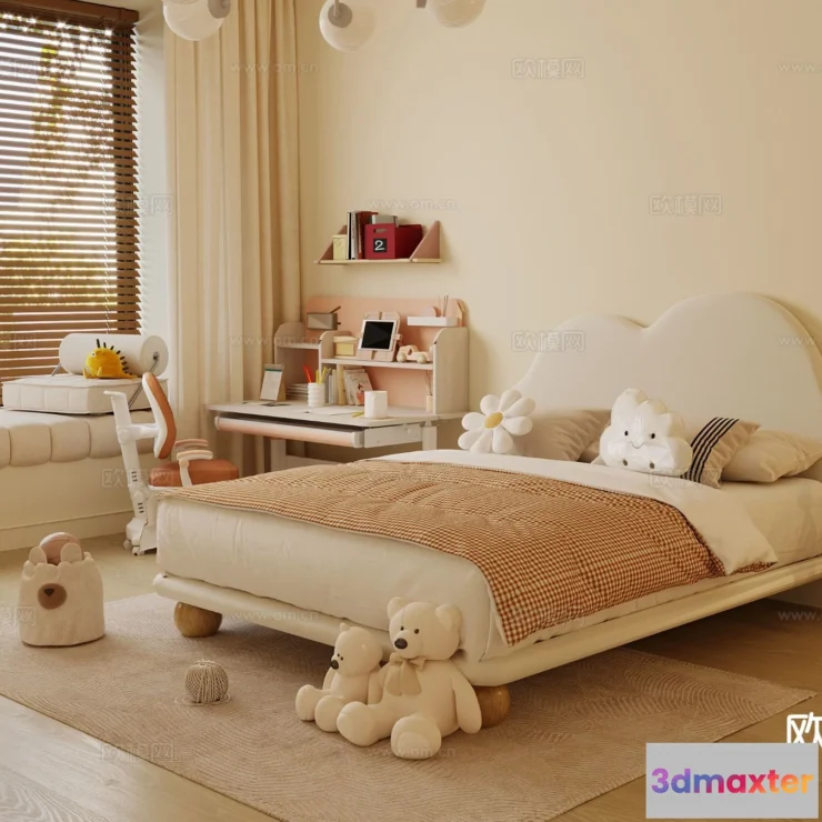 1514582 - Bed Child - 3D Model For Interior Design - 461 3D Max