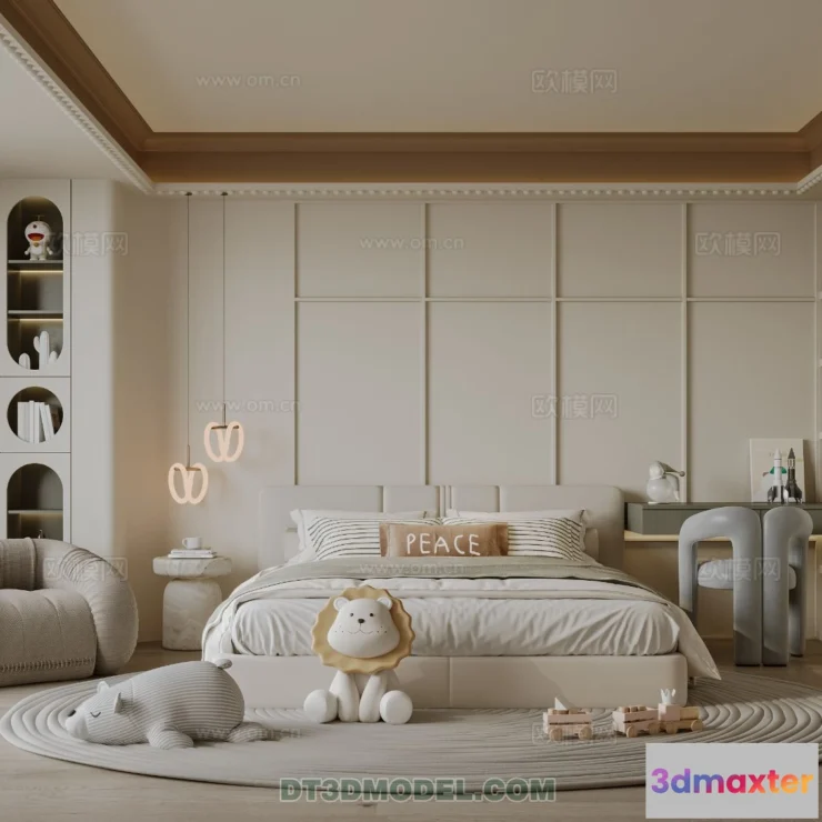 1514590 - Bed Child - 3D Model For Interior Design - 465 3D Max