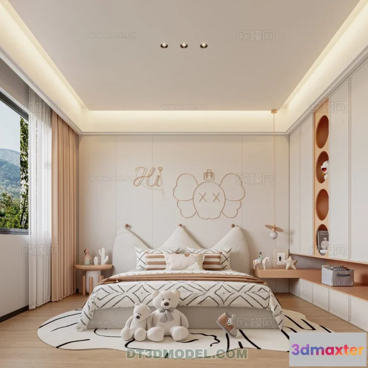 1514608 - Bed Child - 3D Model For Interior Design - 474 3D Max