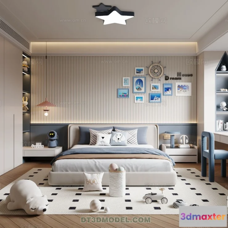 1514612 - Bed Child - 3D Model For Interior Design - 476 3D Max