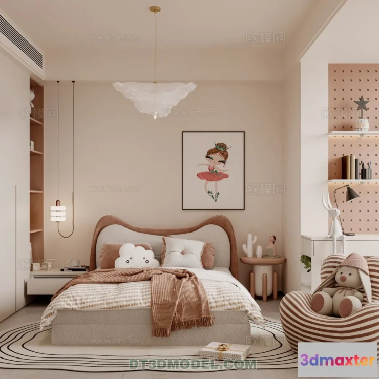 1514634 - Bed Child - 3D Model For Interior Design - 487 3D Max