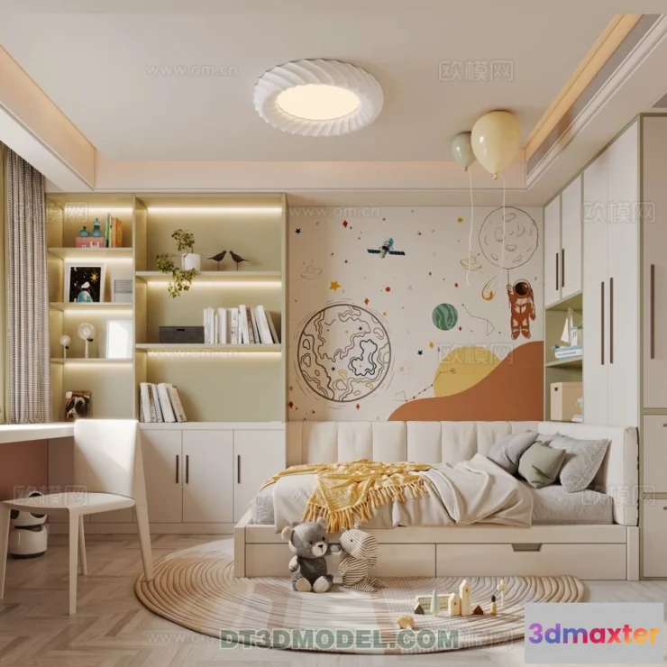 1514640 - Bed Child - 3D Model For Interior Design - 490 3D Max