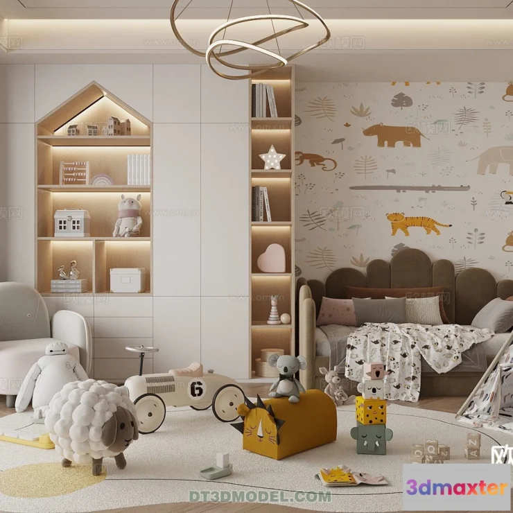1514684 - Bed Child - 3D Model For Interior Design - 512 3D Max