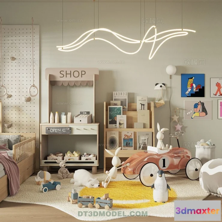 1514686 - Bed Child - 3D Model For Interior Design - 513 3D Max