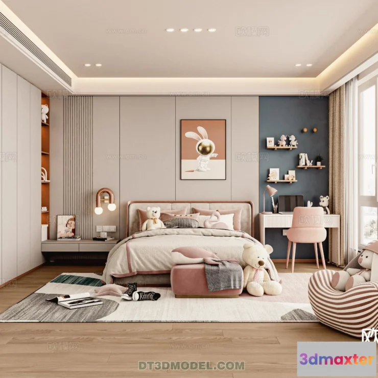 1514706 - Bed Child - 3D Model For Interior Design - 523 3D Max