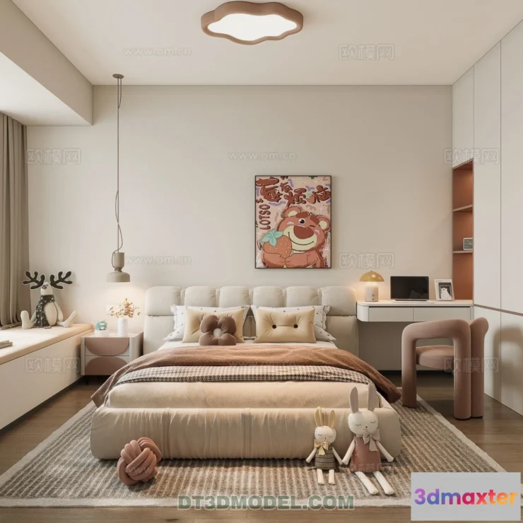 1514714 - Bed Child - 3D Model For Interior Design - 527 3D Max