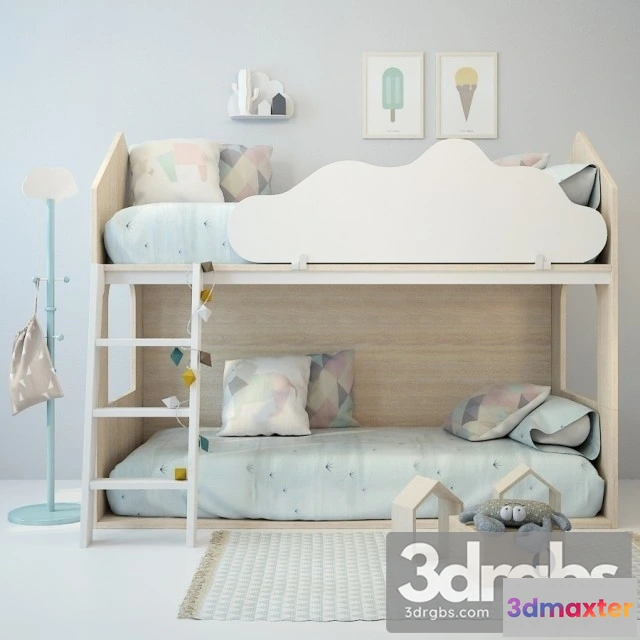 914218 - Bed Child Wooden 02