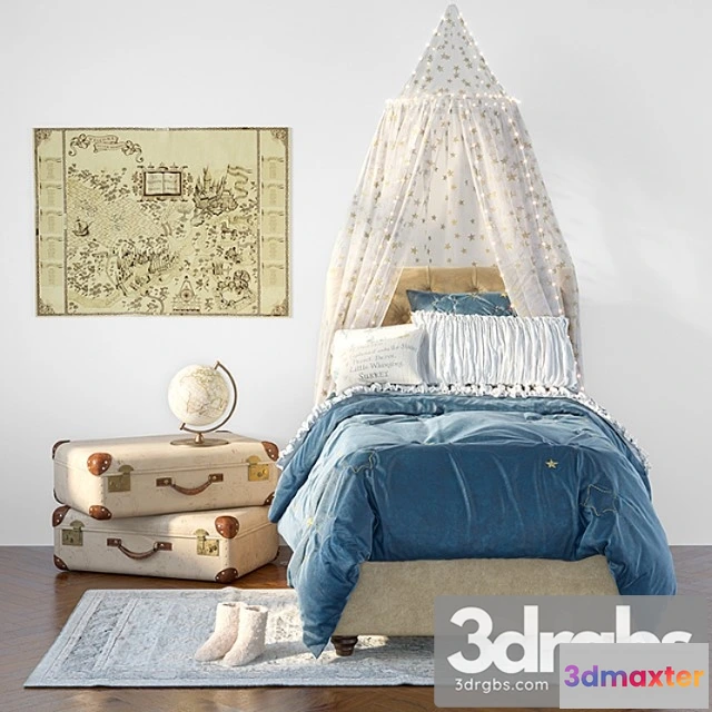 914446 - Chesterfield Upholstered Bed by Pottery Barn