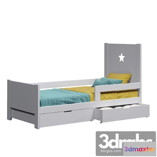 914524 - Cot with Drawers for Storage Dream House Kids