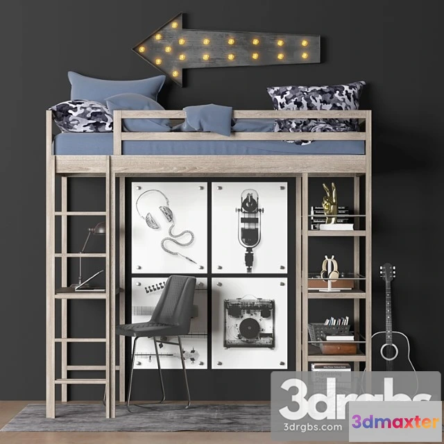 914706 - Kieran Study Loft Bed