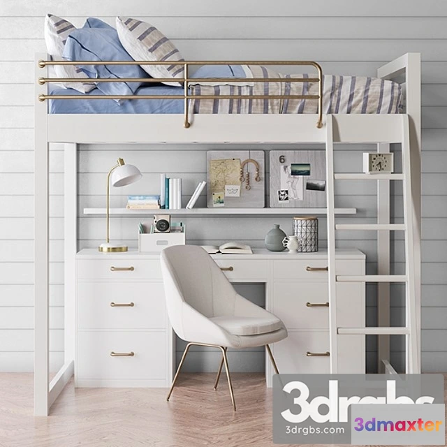 914914 - Waverly Loft Desk Bed Set from Pottery Barn