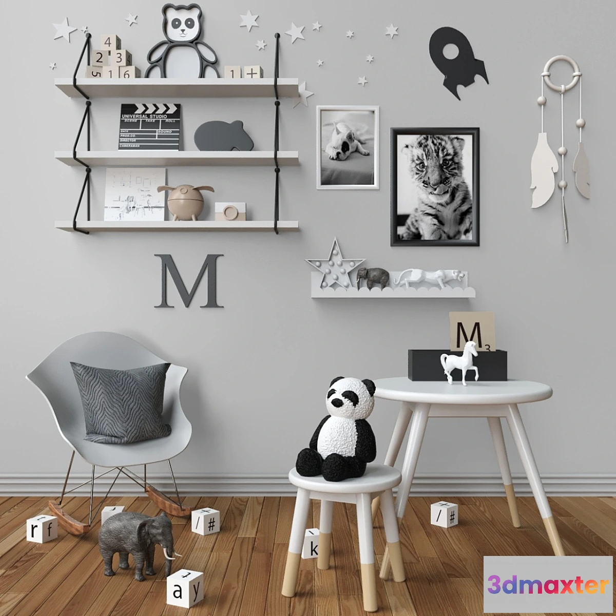 1461064 - Decor for a children’s room. Toys chair and table 3D Max
