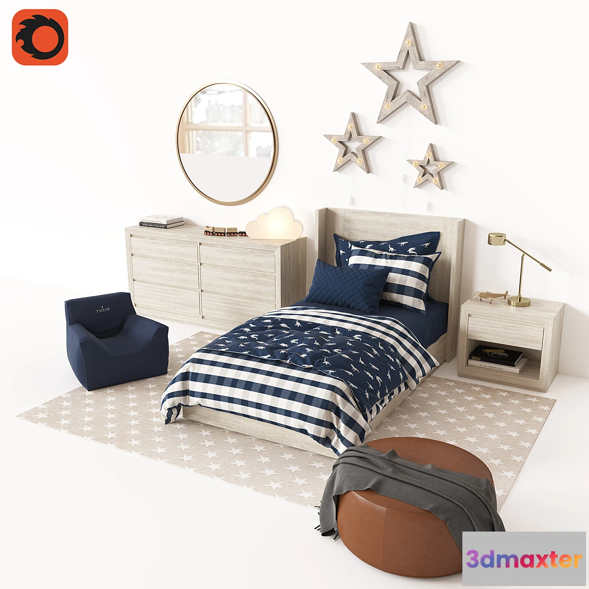 623733 - CALLUM PLATFORM BED WITH HEADBOARD