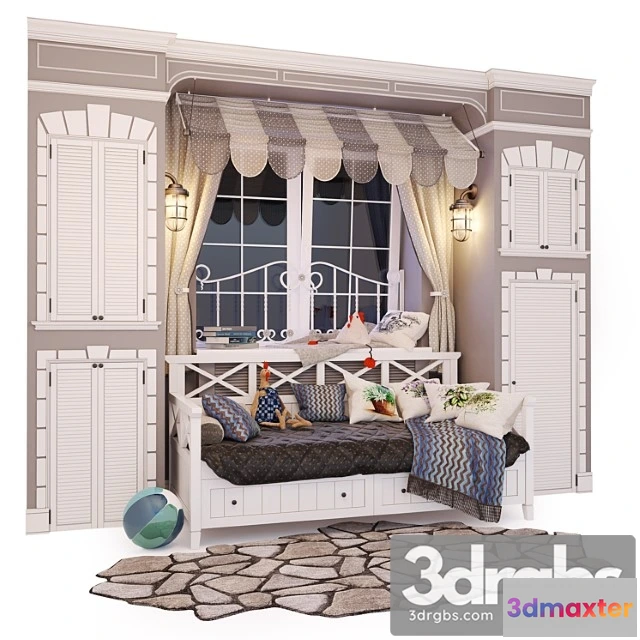 915024 - Composition Under The Window Bed Sofa Ocean