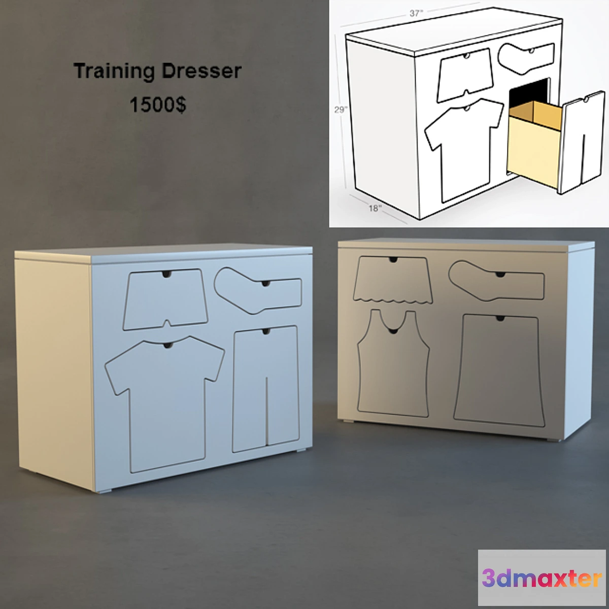 1405620 - Training dresser 3D Max