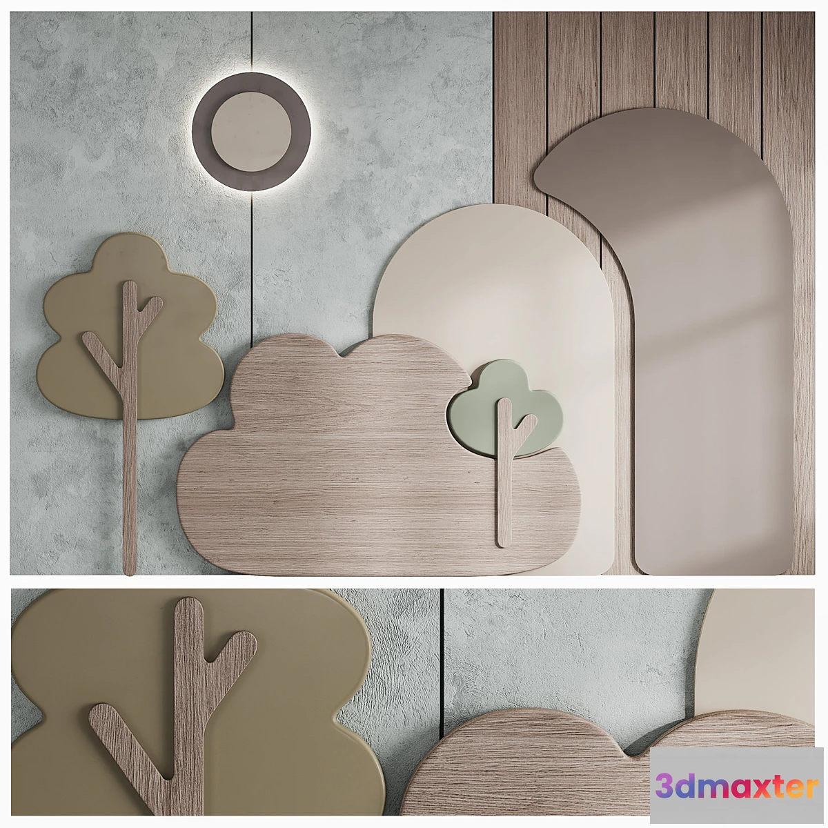 1406578 - 101 Childrens Wall Panel with Headboard 3D Max