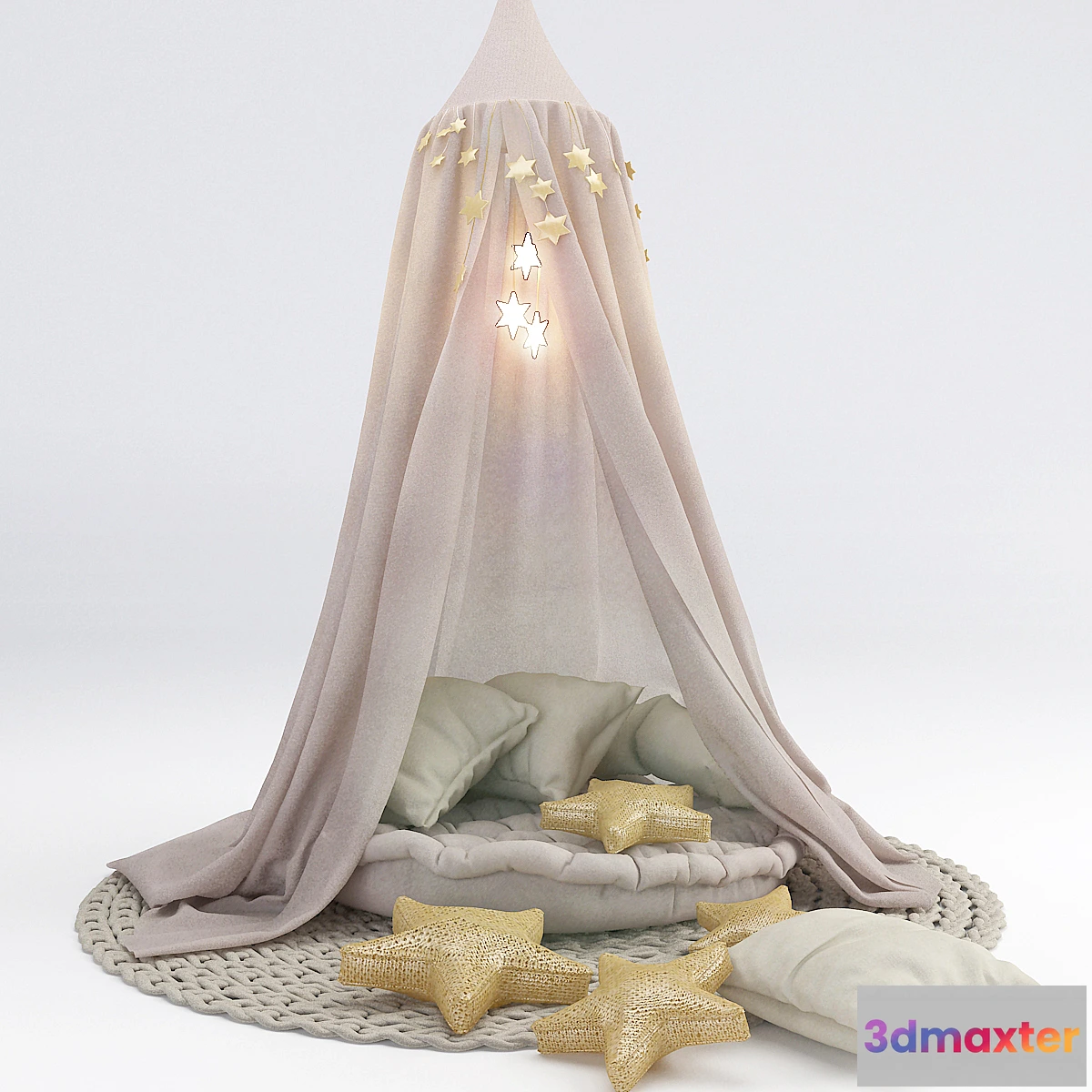 1406730 - Nursery canopy with pillows 3D Max