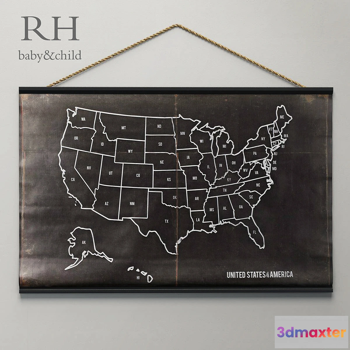 1408042 - RH _ USA CHALKBOARD MAP 3D Max