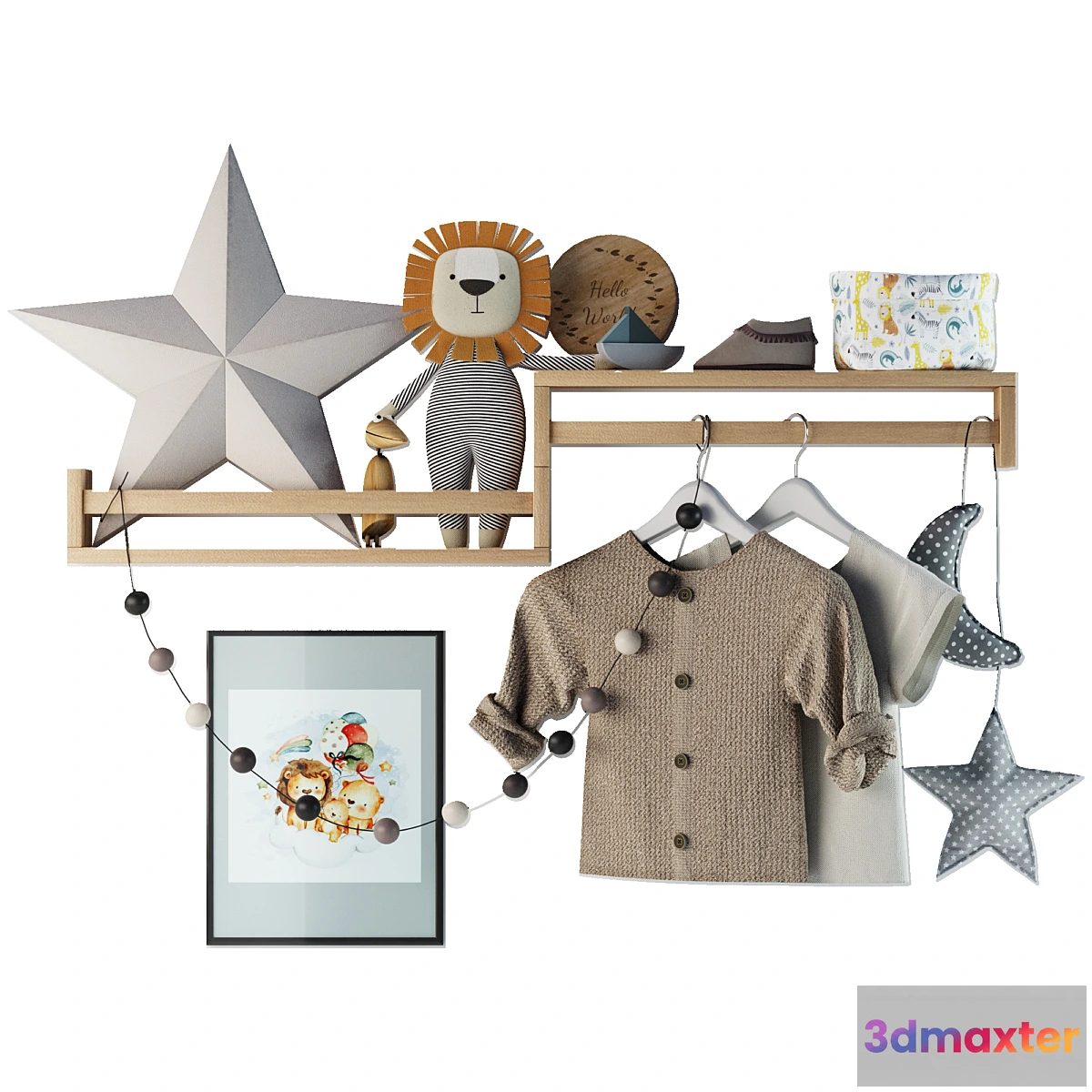 1412188 - Kids shelf set 02 3D Max