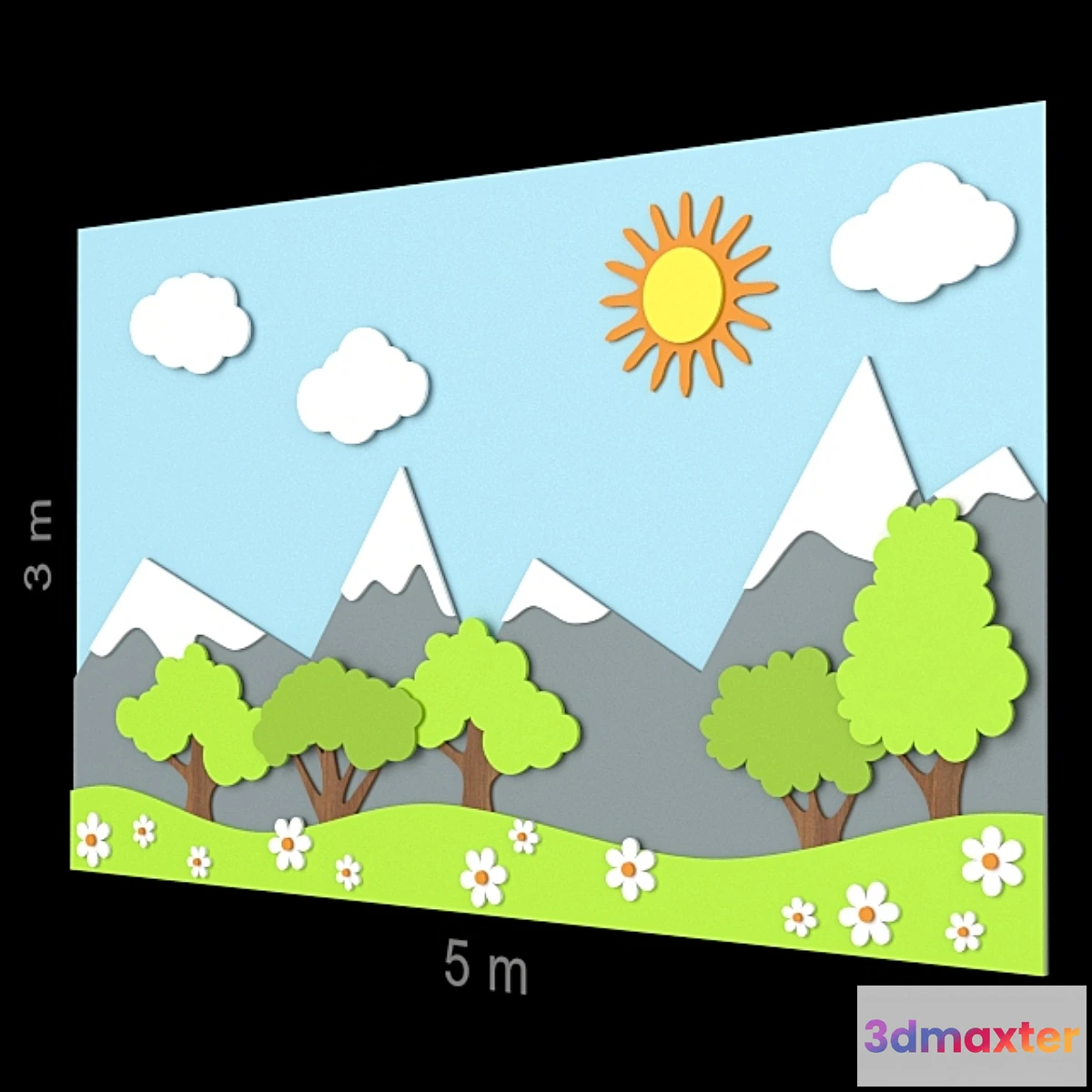 1413024 - Decorative wall for the nursery 69. 3D Max