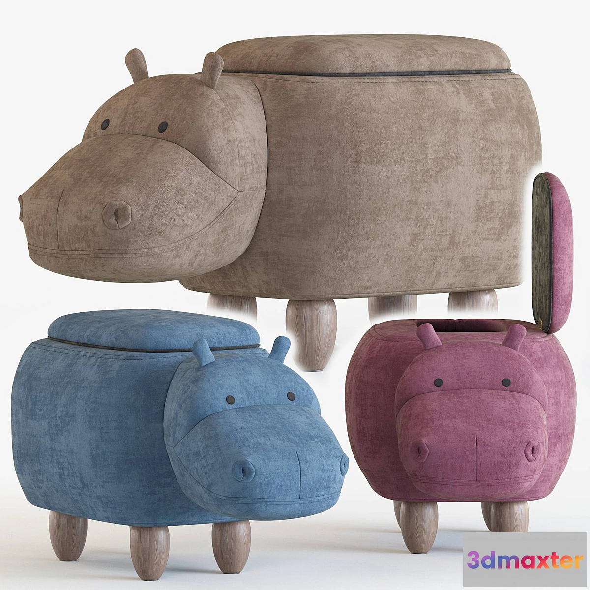 1414166 - Hippo children’s storage stool 3D Max