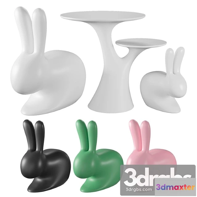 915784 - Qeeboo rabbit chair and rabbit tree