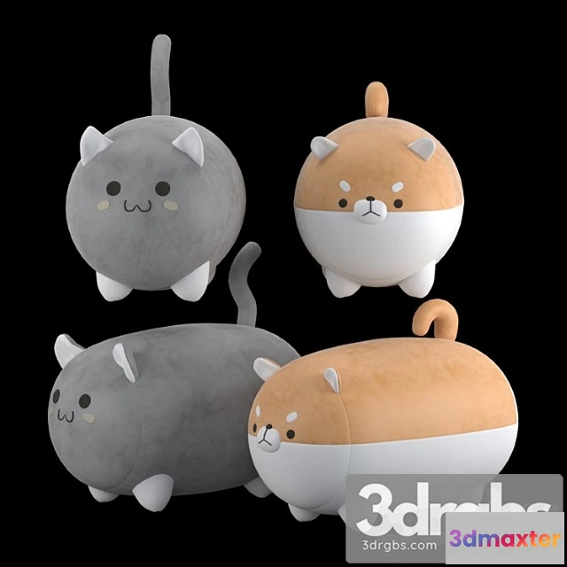 1016184 - Stuffed Toys Cat and Dog