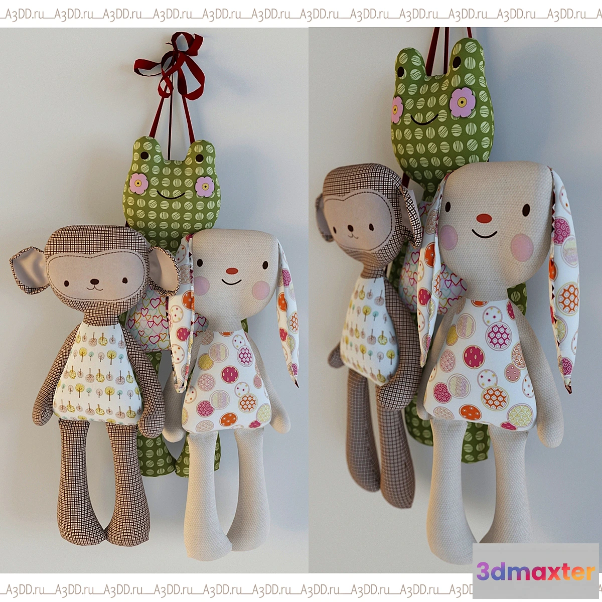 1271839 - Monkey rabbit frog pendant 3D Max