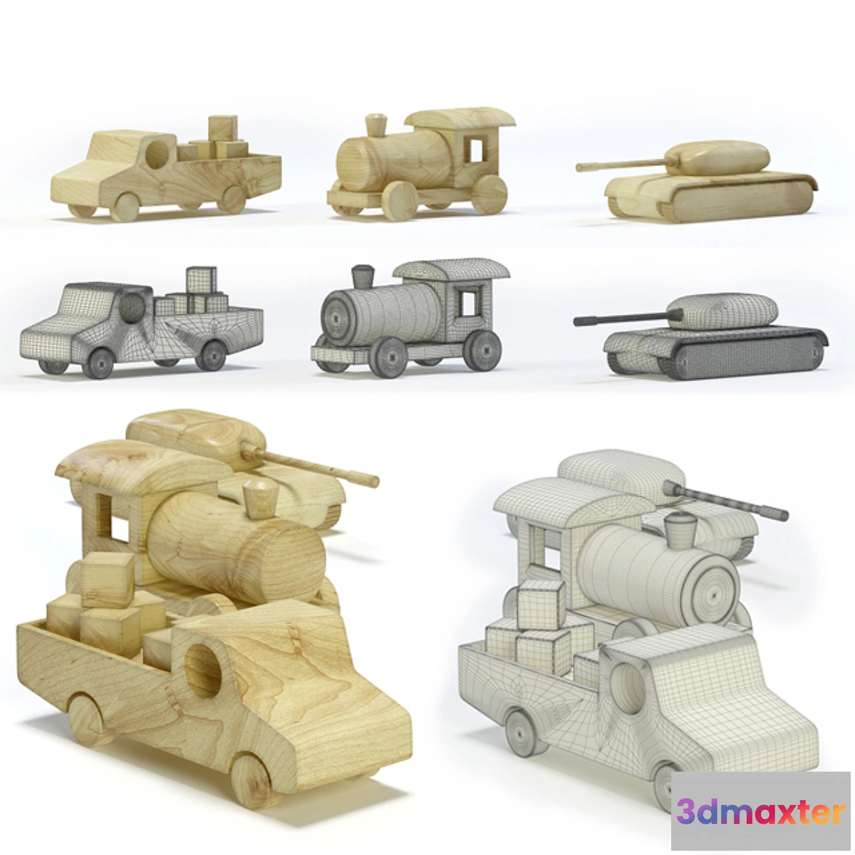 1274078 - Wooden toys 3D Max