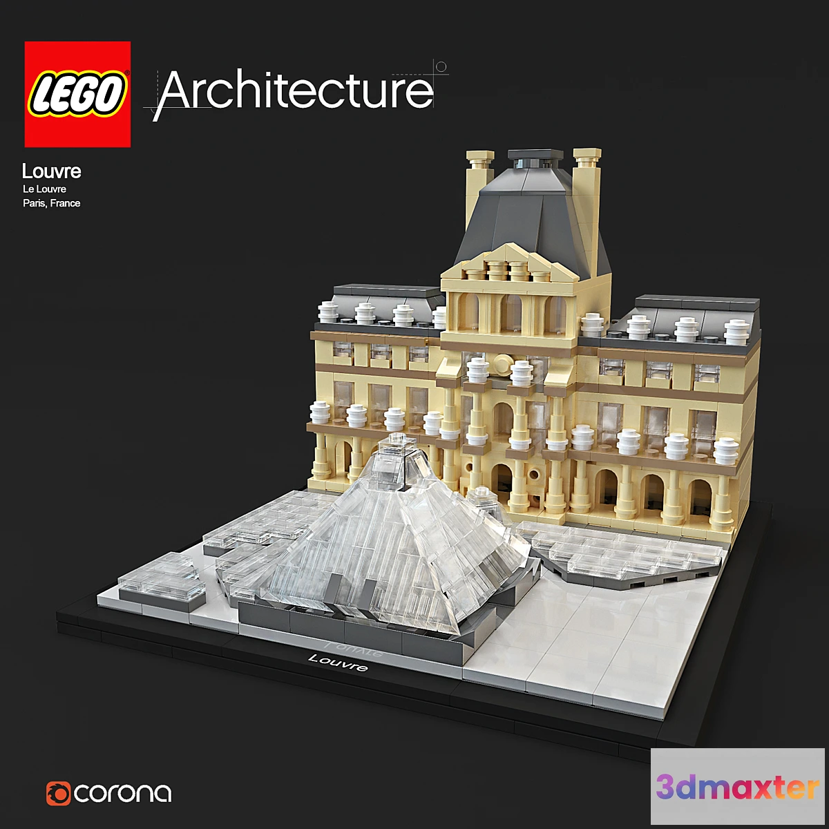 1291119 - LEGO Architecture Louvre 3D Max