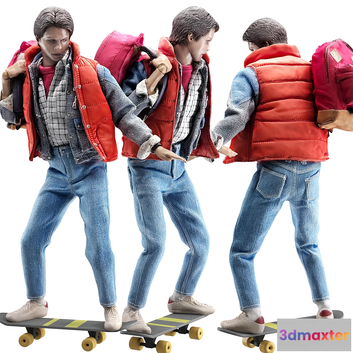 1319233 - set of figures 3 Doc Brown and Marty McFly - No.2 3D Max