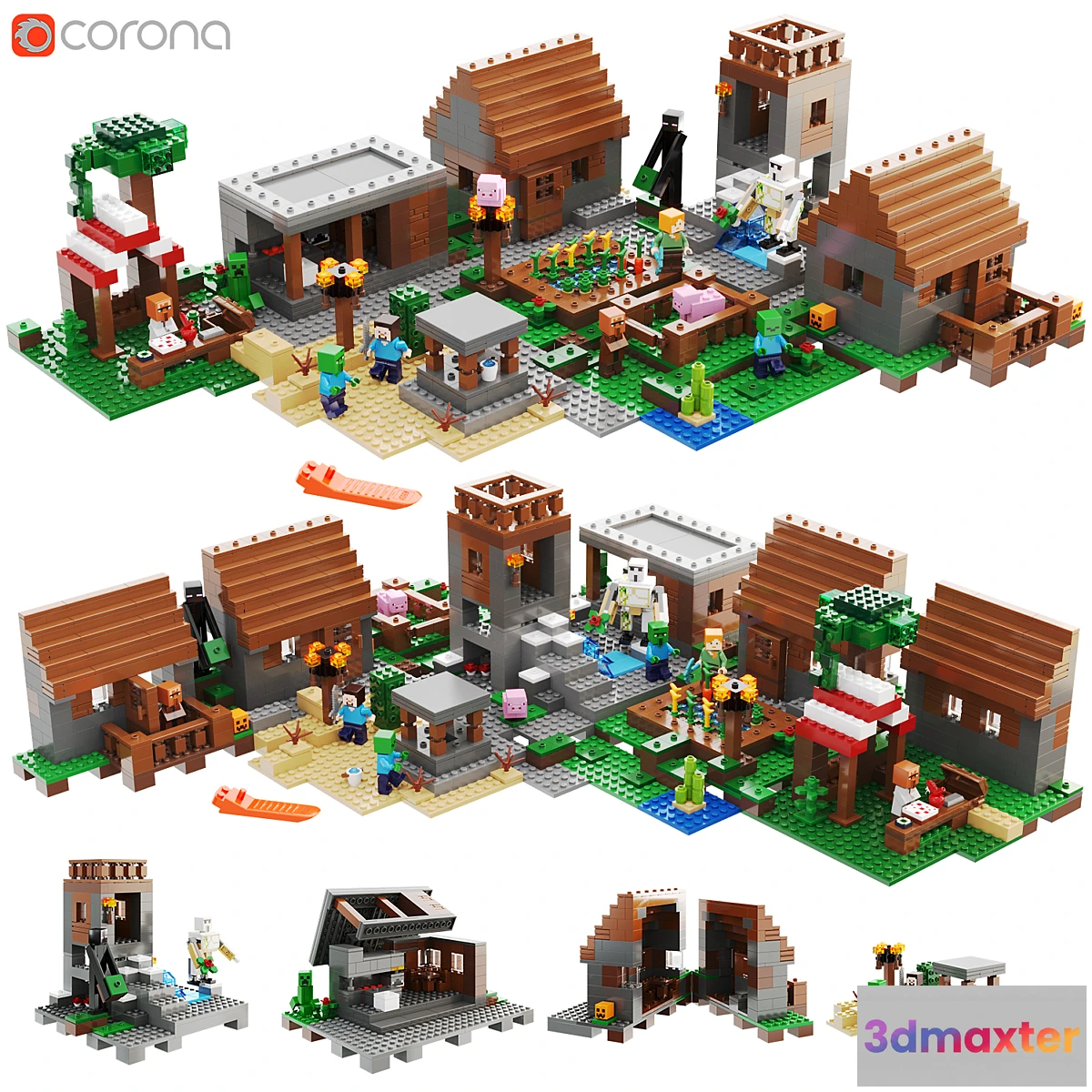 1428672 - Lego Minecraft  The Village 21128 3D Max