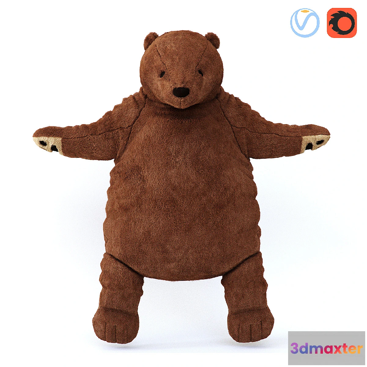 1449998 - Soft toy brown bear DUNGEL 3D Max
