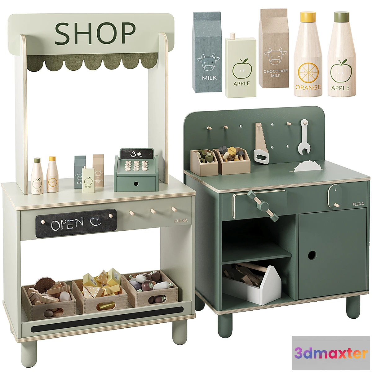 1460952 - FLEXA The Shop & The Workbench Toy 3D Max