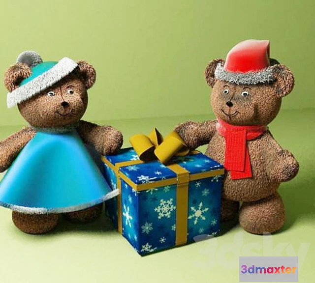1548809 - Bears under the Christmas tree 3D Max
