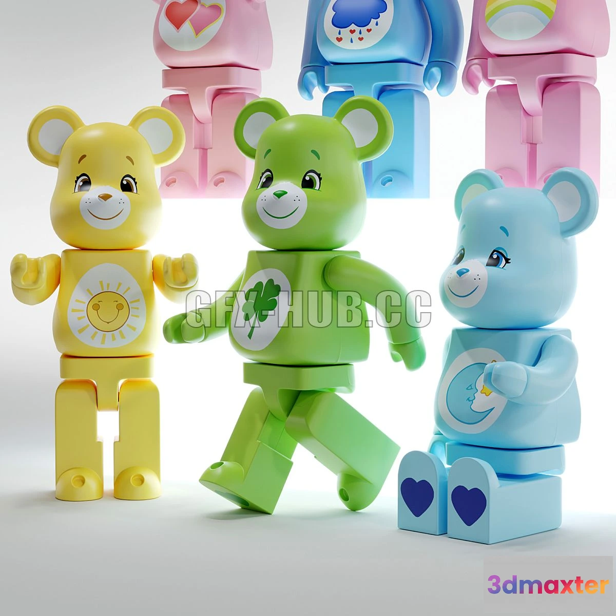 1560970 - Bearbrick Care bear Set 3D Max