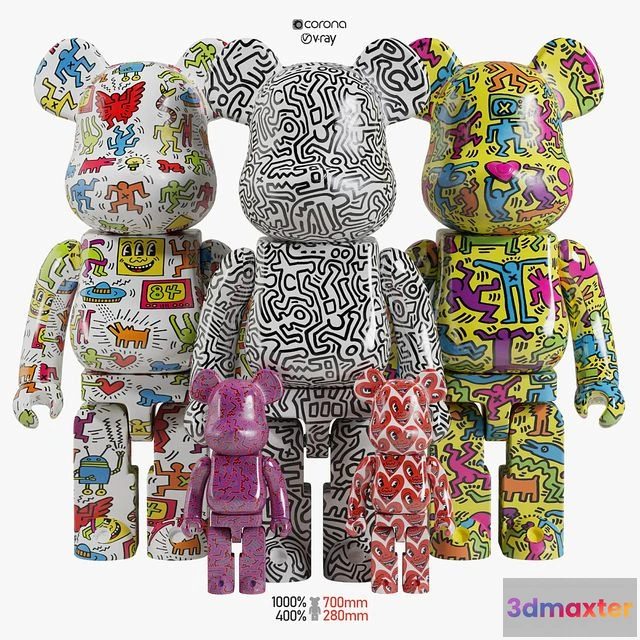 1561581 - Bearbrick Keith Haring 3D Max