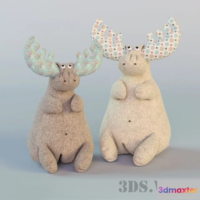 1592002 - child-room - Stuffed toys moose 3D Max