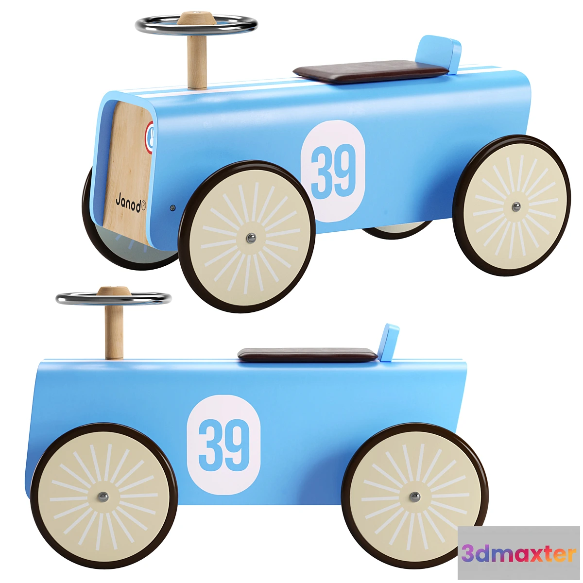 593064 - Crate and Kids Janod Blue Car Ride-On